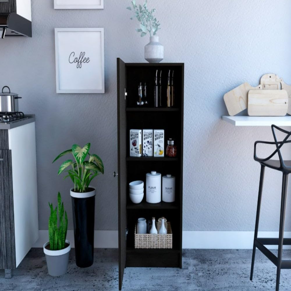 Pantry Miami, Single Door Cabinet - Black