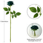 Helera 12Pc Peacock Green Roses Artificial Flowers Fake Roses Silk Flowers Roses With Long Stems For Wedding Home Party Centerpi