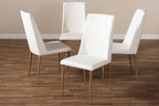 Baxton Studio Chandelle Modern and Contemporary White Faux Leather Upholstered Dining Chair