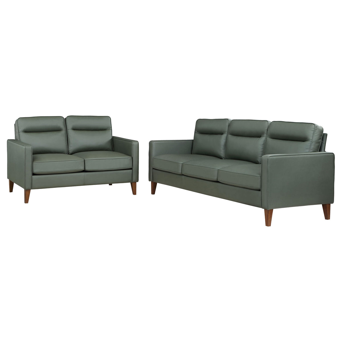 Coaster Jonah 2-Piece Upholstered Track Arm Sofa Set Green