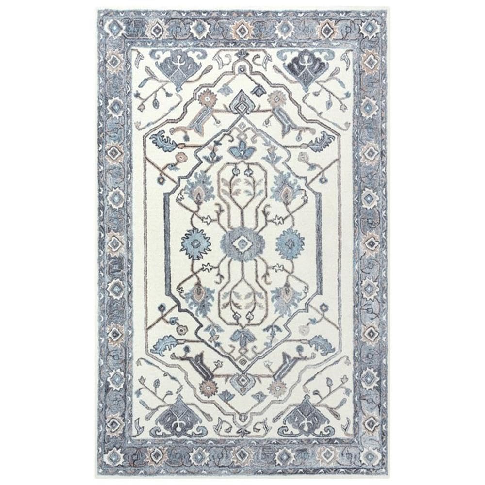 Rizzy Home Alora Decor Spirit 5' X7'6" Medallion Beige/Gray/Gray Hand Tufted Area Rug