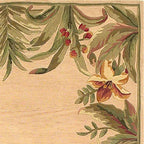 HomeRoots 8' x 11' Wool Ivory Tropical Greenery Area Rug