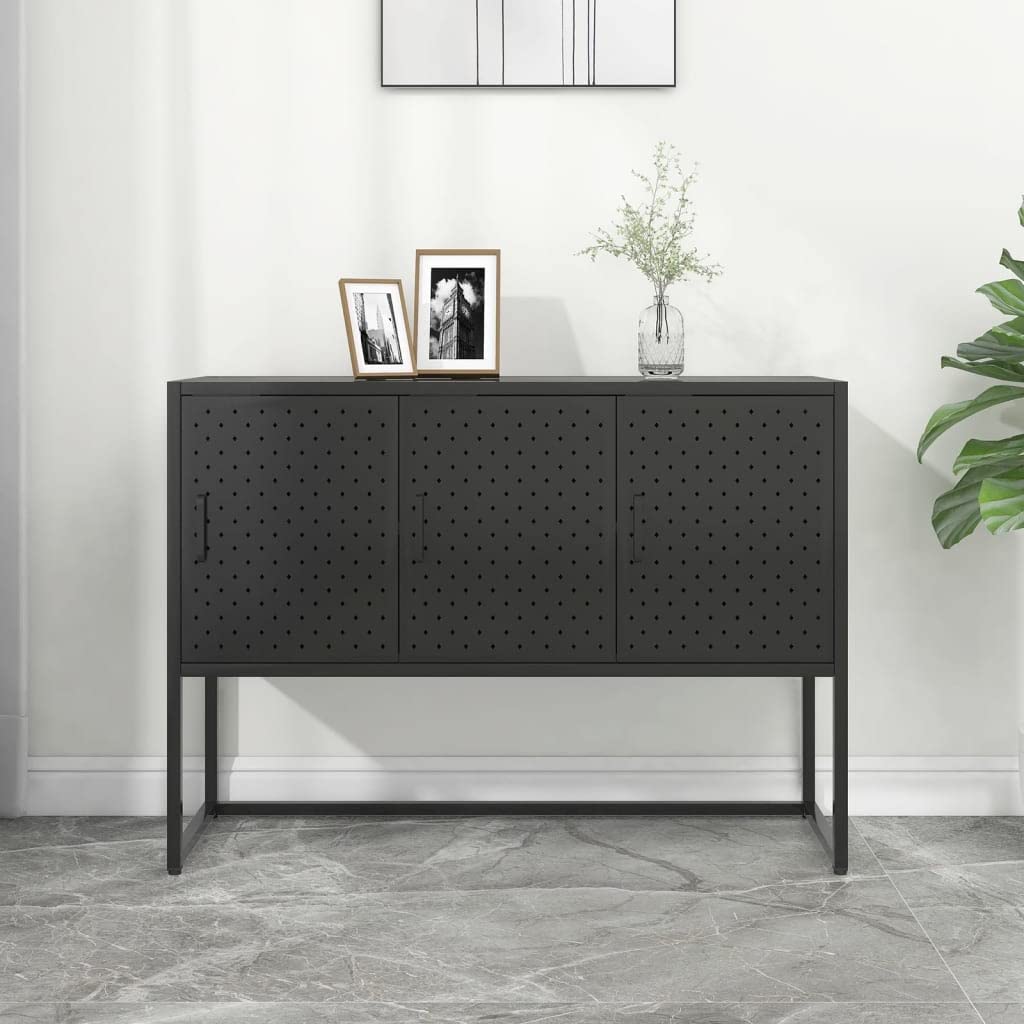 vidaXL Sideboard Black 41.3&quot;x13.8&quot;x29.5&quot; Steel