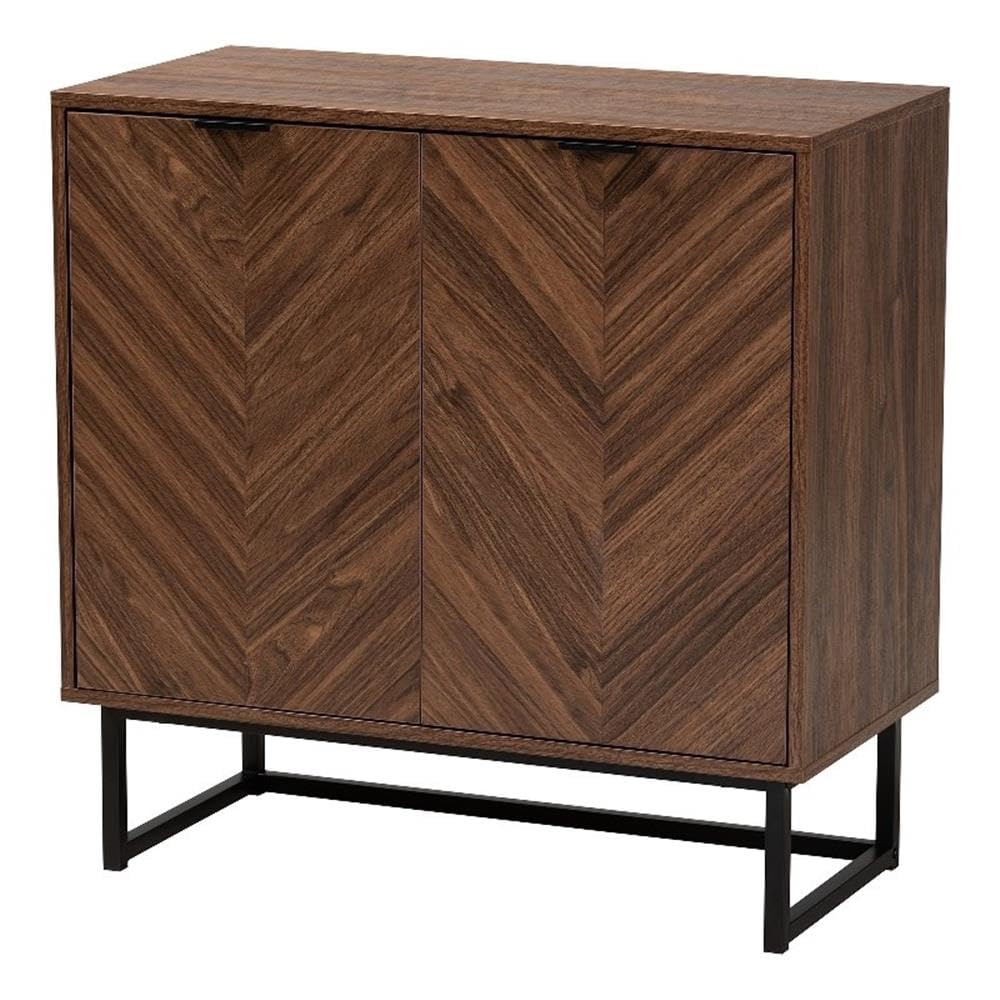 Baxton Studio Sadia Modern Walnut Brown Finished Wood Storage Cabinet