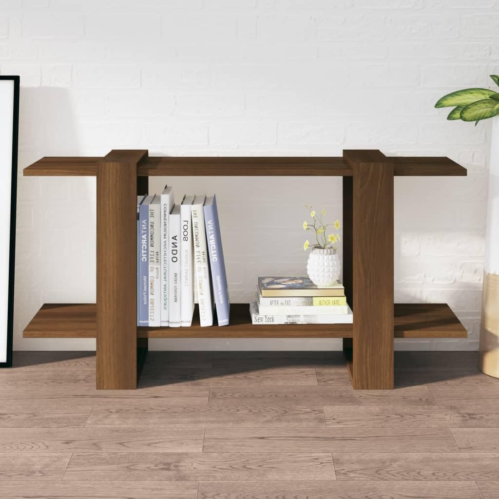 vidaXL Book Cabinet Brown Oak 39.4&quot;x11.8&quot;x20.1&quot; Engineered Wood