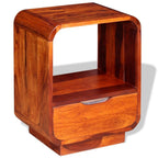 vidaXL Nightstand with Drawer Solid Sheesham Wood 15.7"x11.8"x19.7"