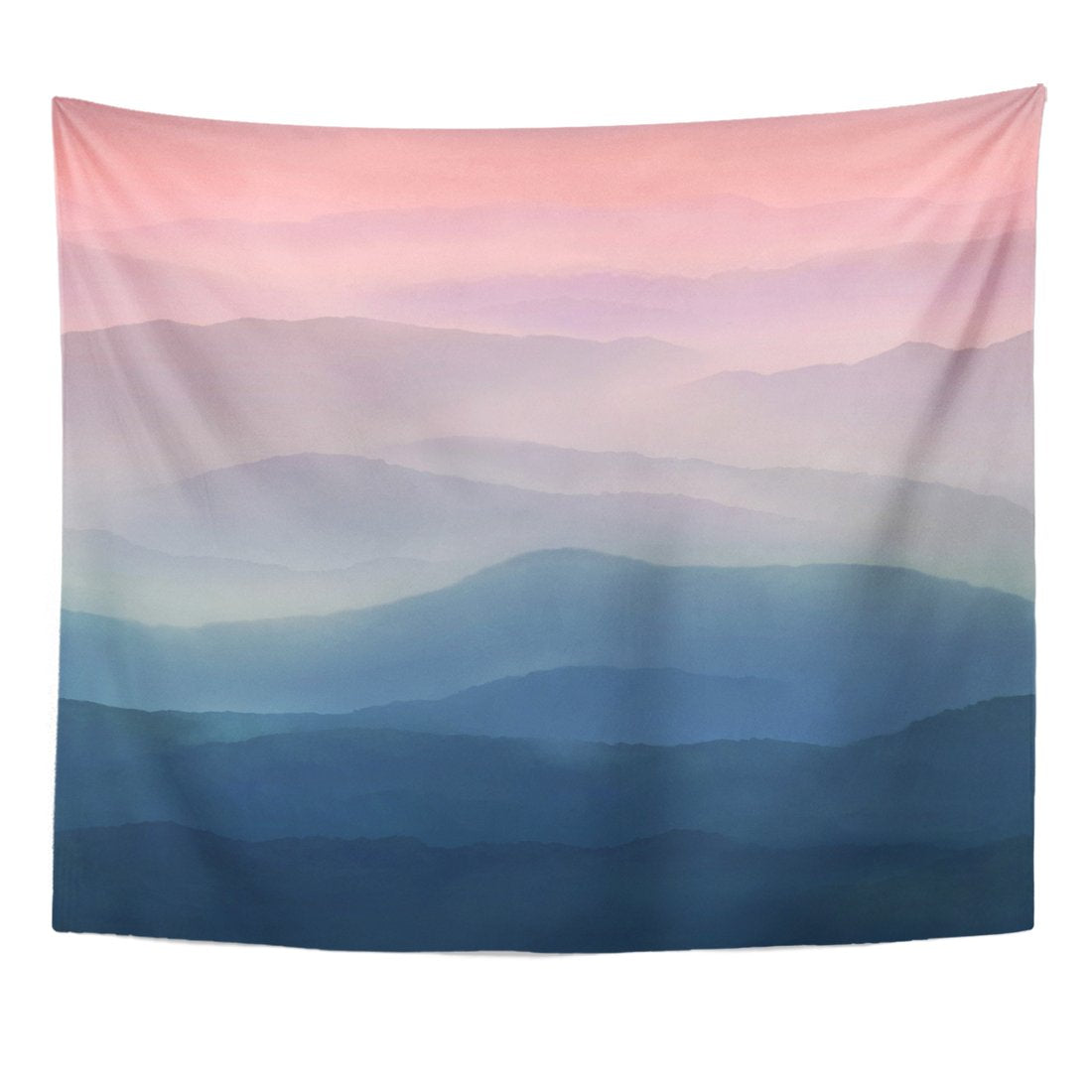 TOMPOP Tapestry Gray Hazy Pastel Sky in Watercolor Blue Pink High Resolution Landscape Scene Home Decor Wall Hanging for Living 