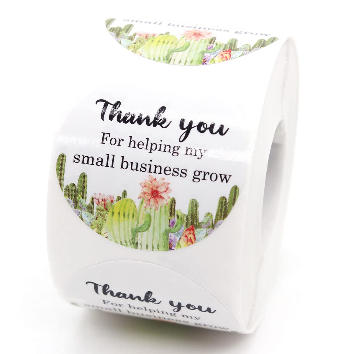 Muminglong 1.5 Inch Thank You For Helping My Small Business Grow Cactus Sticker,Thank You Sticker, Small Business, Handmade Stic