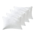 Warmdern White Pillow Covers King Pillow Cases Soft Microfiber Pillow Cases Set Of 4 Boho Textured Pillowcase With Envelope Clos
