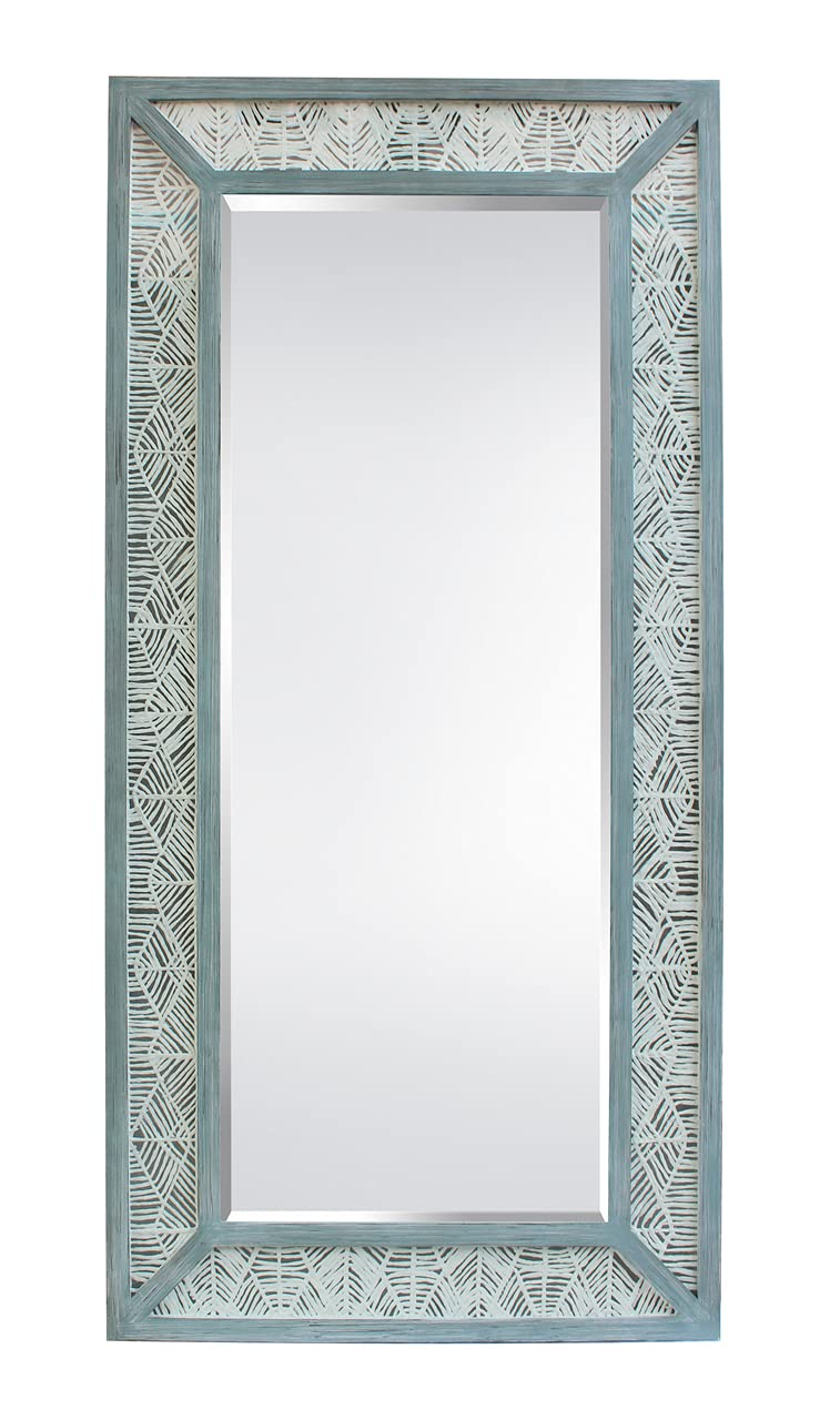 Afd Home Verde Rice Art Shadow Box Leaner Mounted Wall Mirror