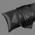 Ersmak Satin Body Pillow Cover, 20X54 Inches Black Ultra Soft Satin Body Pillow Case For Hair And Skin, Silky Slip Cooling Long