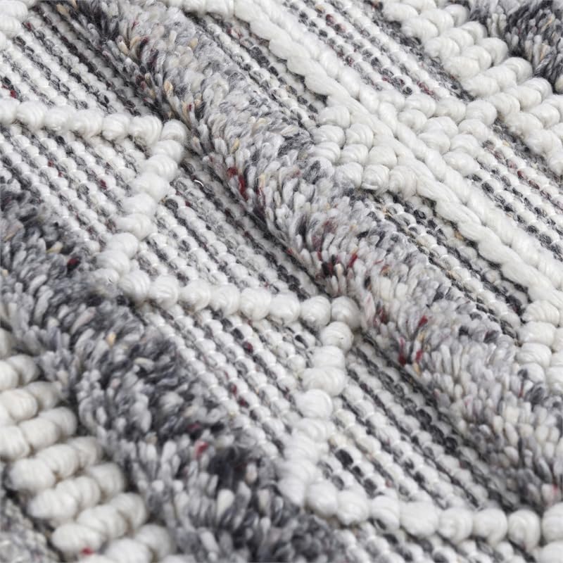 Kosas Home Tonopah 24 X 30 Geometric Polyester Fabric Area Rug In Ivory/Gray