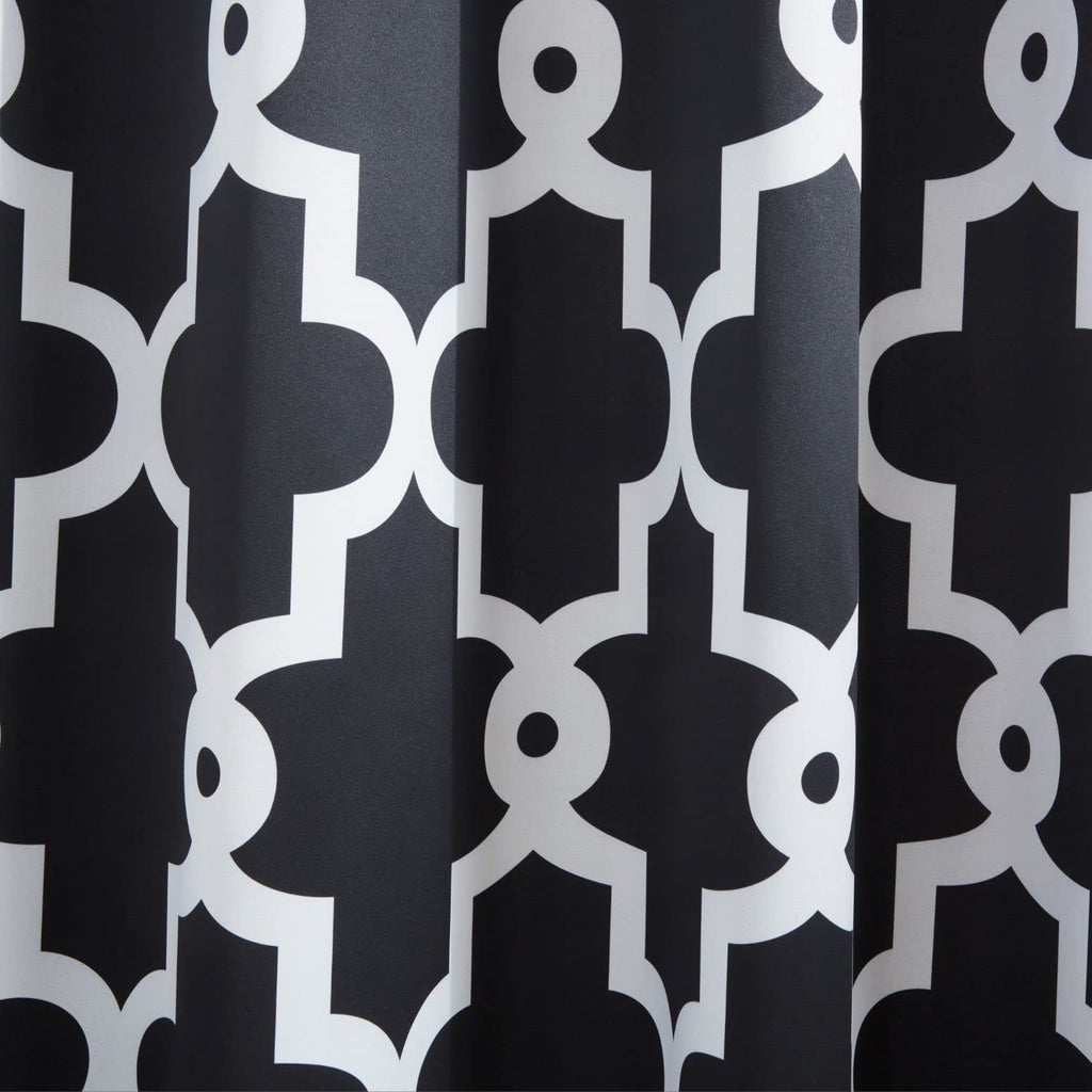 Exclusive Home Curtains Ironwork Sateen Woven Room Darkening Blackout Grommet Top Curtain Panel Pair, 52''X96'', Black