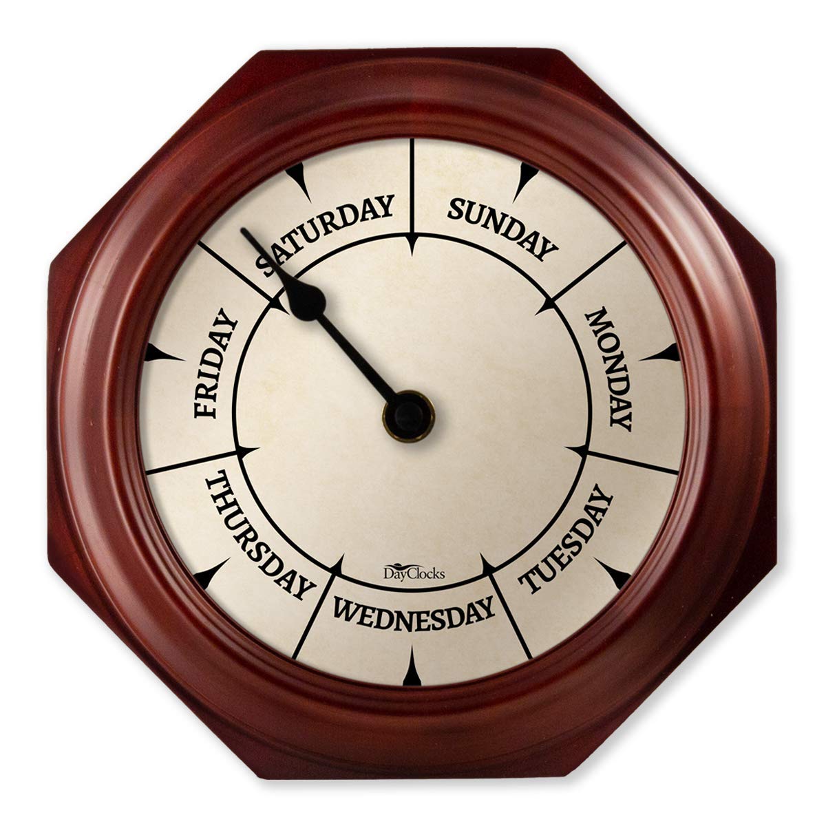DayClocks Classic Day of The Week Wall Clock with Solid Wood Frame - Calendar Day Clock - Ideal Retirement Gift for Men & Women 
