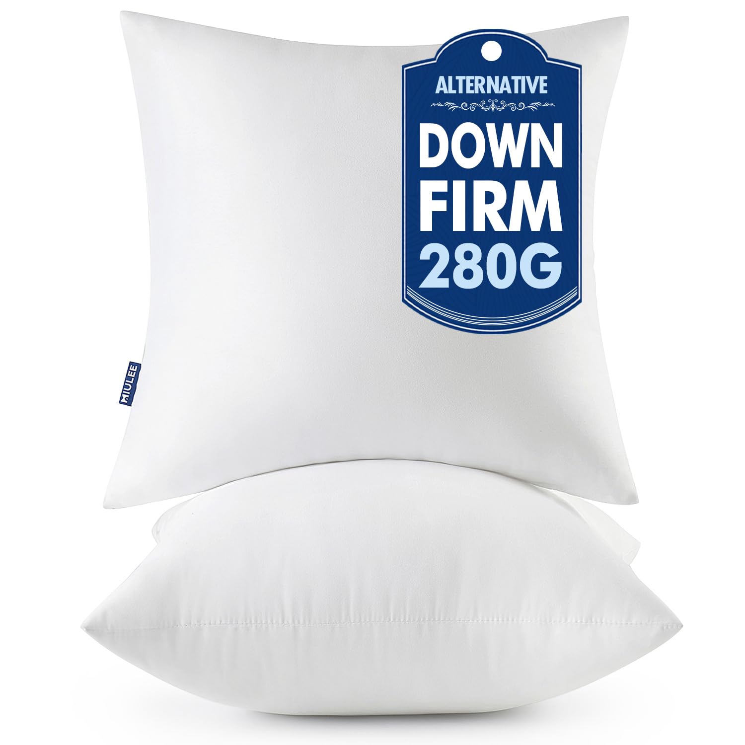 MIULEE Throw Pillows Inserts, Pack of 2 14x14 Inch 100% Virgin Fiber Filling Bed Couch Pillows