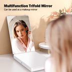 Janmpask Led 3 Way Mirror For Self Hair Cutting Mirror Vanity Mirror Barber Supplies Accessories 360 Makeup Mirror With Light Tr
