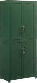 Crosley Furniture Savannah Tall Pantry Storage Cabinet with Shelves, Kitchen, Dining, or Laundry Room, Hunter Green