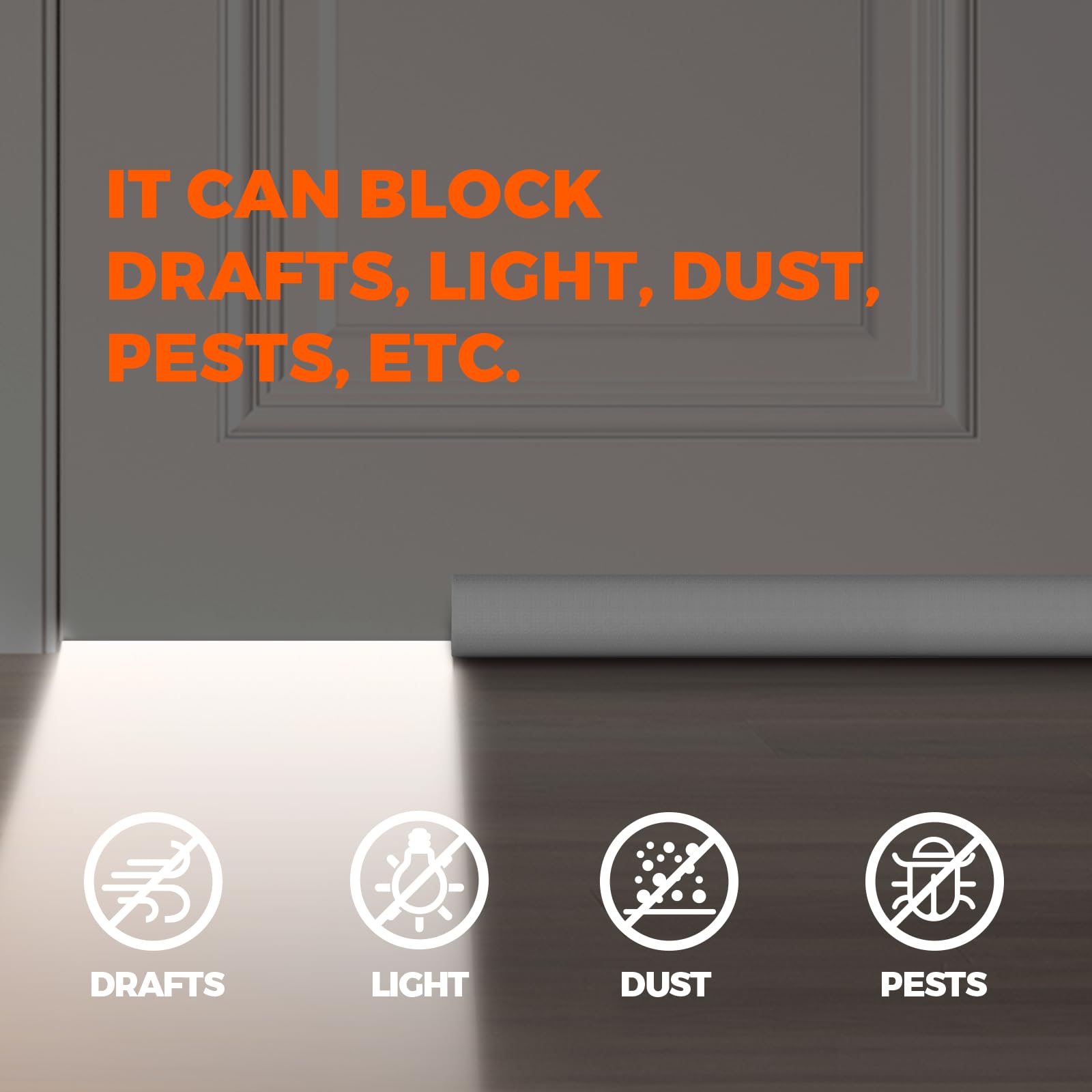 Holikme Door Draft Stopper Door Stoppers For Bottom Of Door 38Inch, Grey