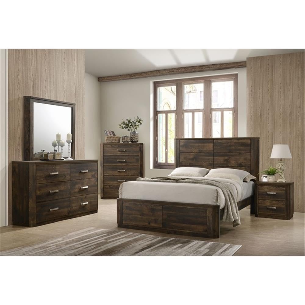 Acme Elettra Mirror In Antique Walnut