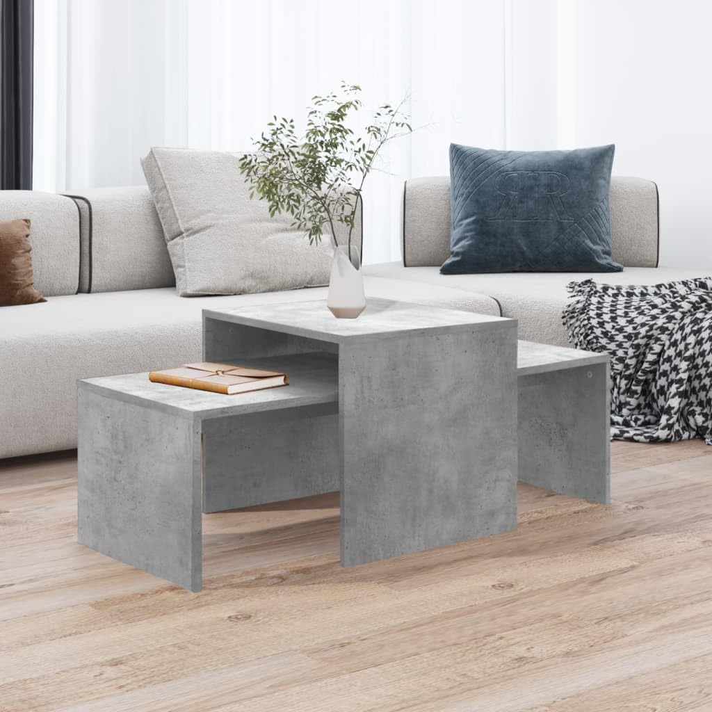 Coffee Table Set Concrete Gray 39.4&quot;x18.9&quot;x15.7&quot; Engineered Wood