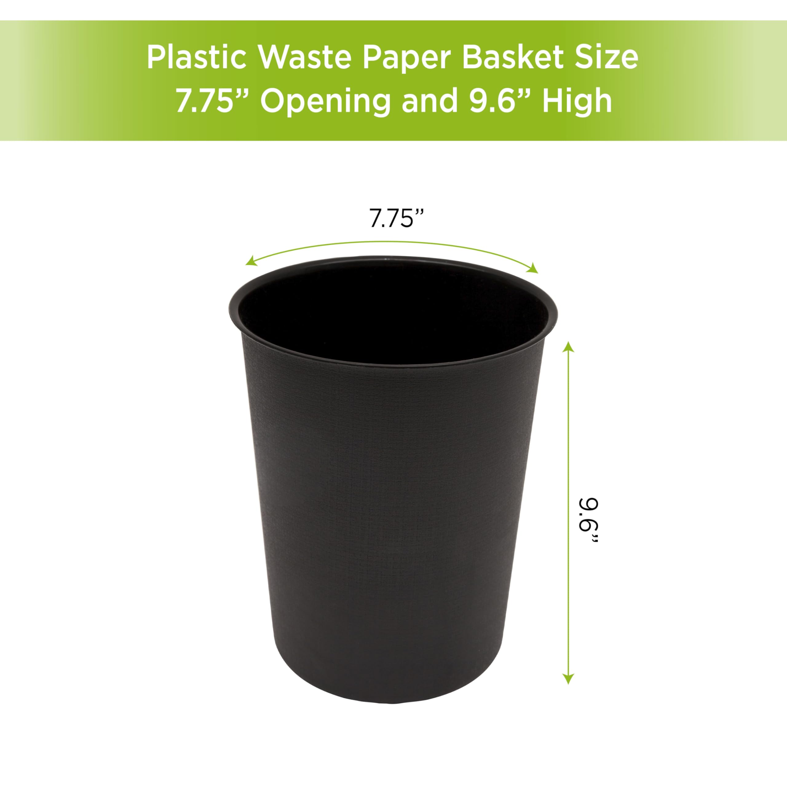 Kenney Kn83001 Storage Made Simple 1.53 Gallon (5.7 Liter) Small Open Top Rust-Proof Plastic Waste Basket/Trash Can/Garbage Can