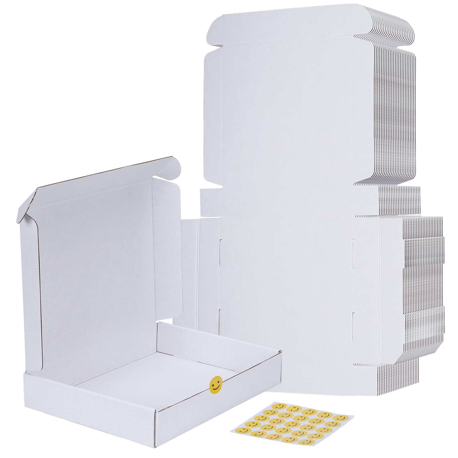 Rlavbl 12X9X2 Shipping Boxes Set Of 25, White Corrugated Cardboard Mailer Box For Packing Small Business
