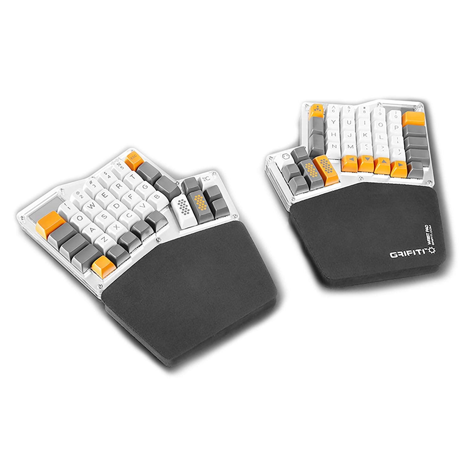 Grifiti Fat Wrist Pad Ergodox 2 Piece Set 6.5' X 4.2' X 0.75' Mirror Wrists Rests Support Accessories For Gaming Computer Key