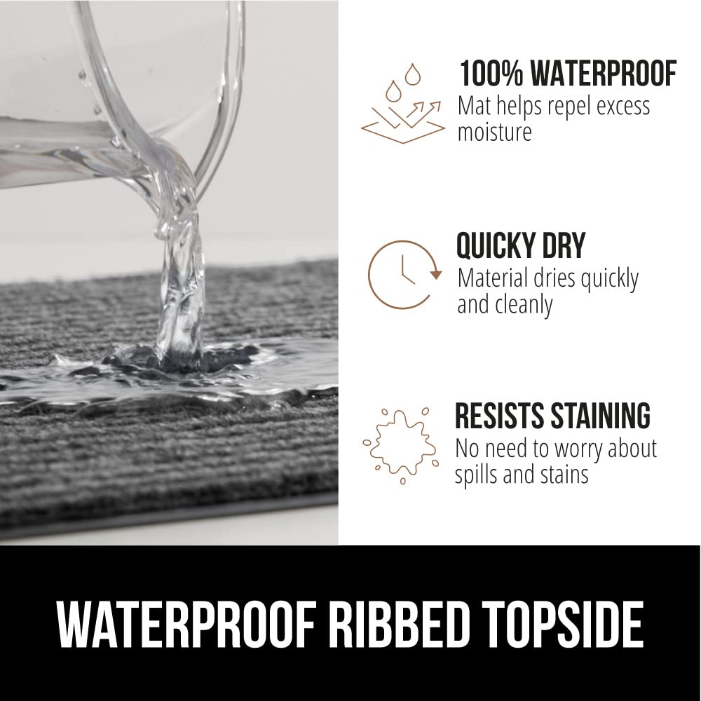 Gorilla Grip Waterproof Heavy Duty Traffic Guard Doormat, Stain And Fade Resistant, Durable Rubber, Low Profile Door Mat, Shoe Scraper, Welcome Mats For Entry, 35X23, Gray