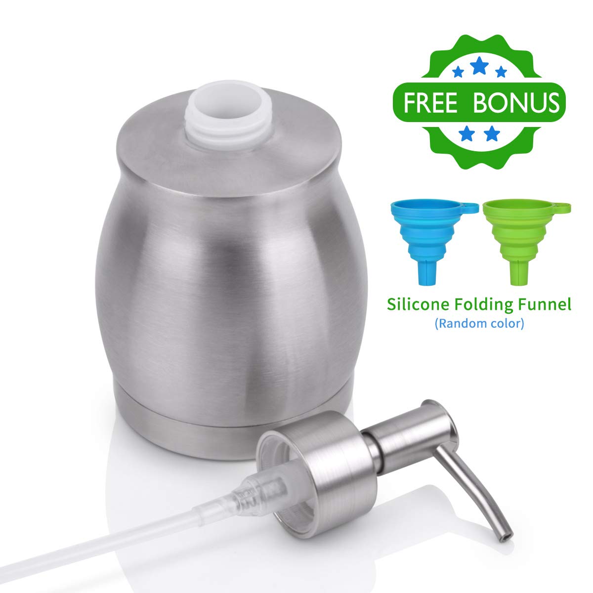 Lala Dolce Stainless Steel Countertop Soap Dispenser Liquid Bottle And Pump, Suitable For Various Places Such As Kitchen And Bat