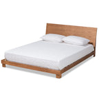 Baxton Studio Haines Modern and Contemporary Walnut Brown Finished Wood King Size Platform Bed