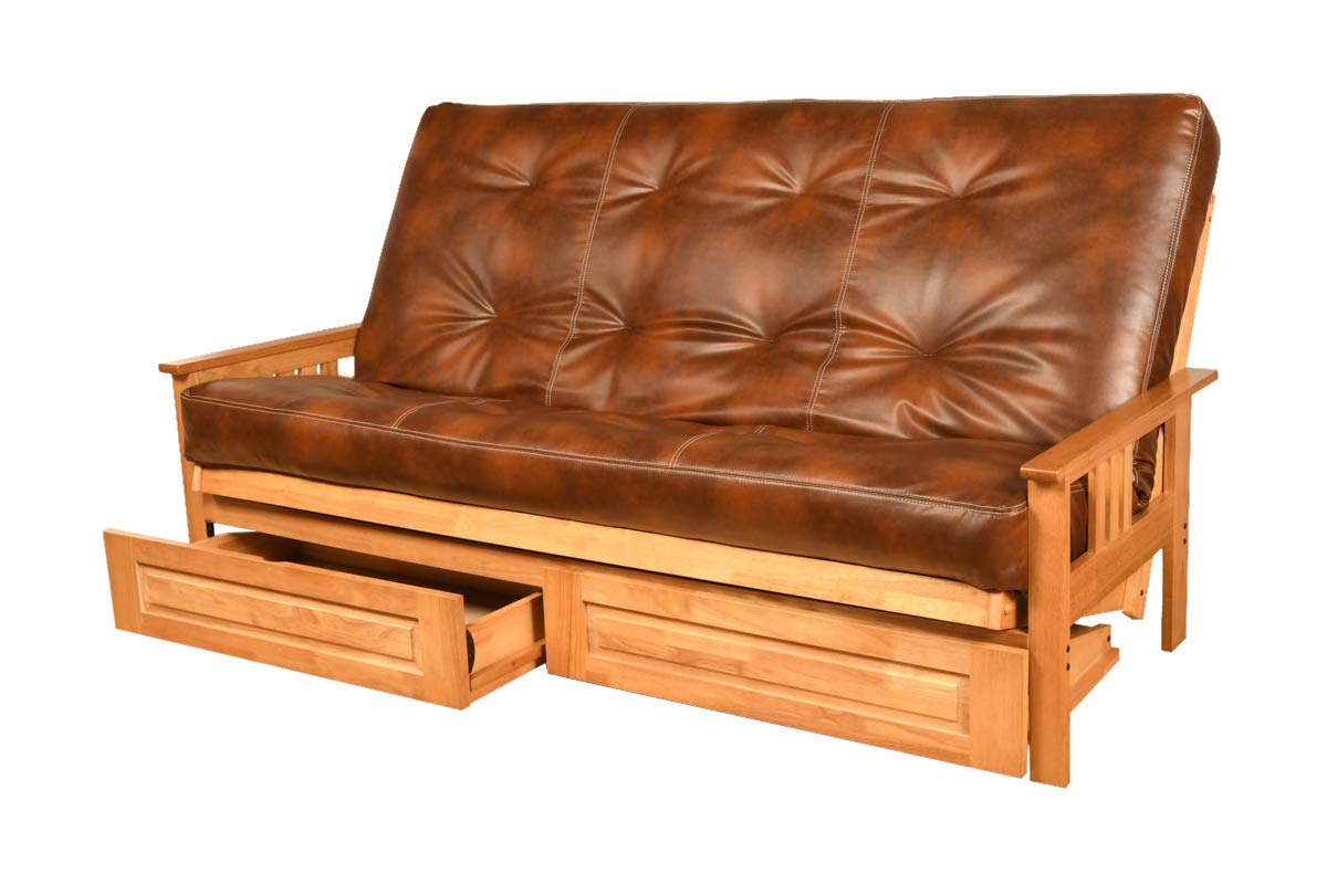 Kodiak Furniture Monterey Butternut Queen-Size Storage Futon And Brown Mattress