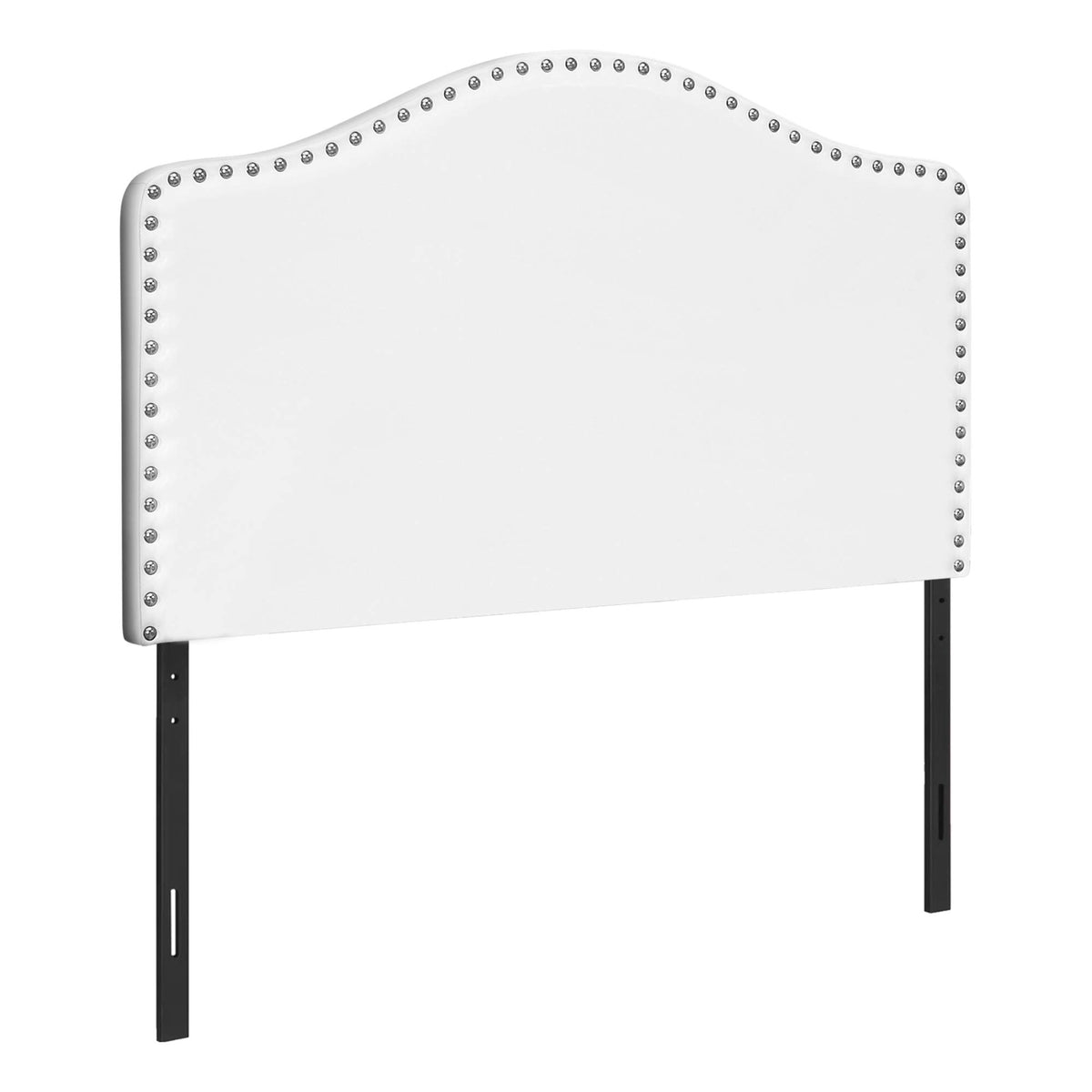 Monarch Specialties 6012T, Twin, Bedroom, Upholstered, Pu, White, Transitional Bed Size Leather-Look Headboard