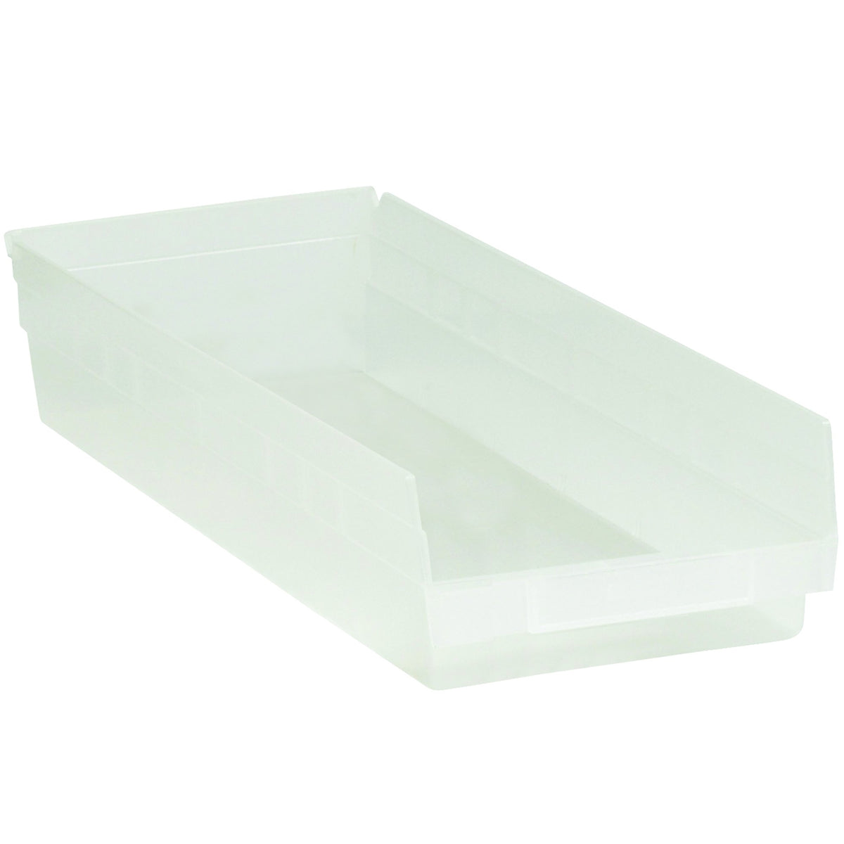 BOX USA BBINPS123CL Plastic Shelf Bins, 23 5/8 x 8 3/8 x 4, Clear (Pack of 6)