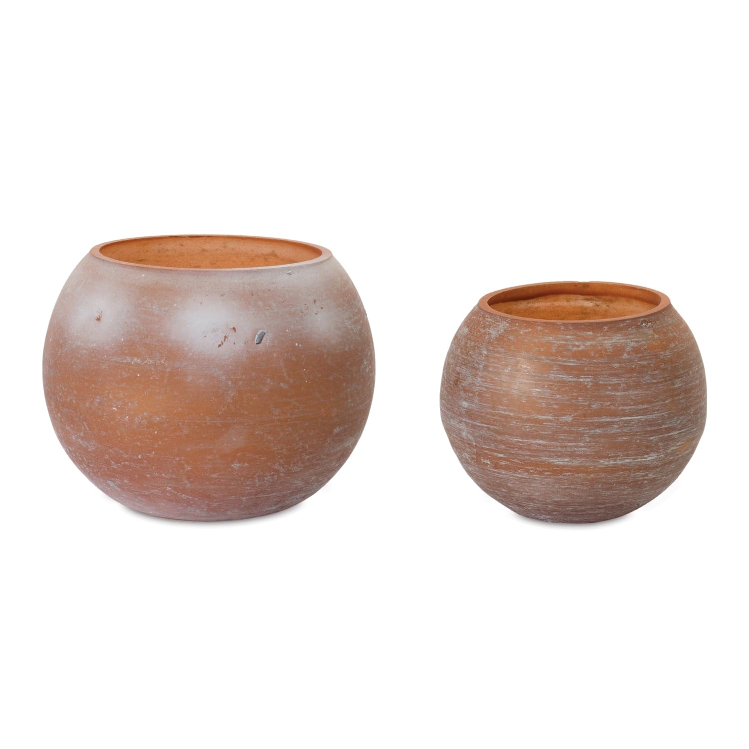 Melrose International Brushed Glass Votive Candle Holder (Set Of 2)