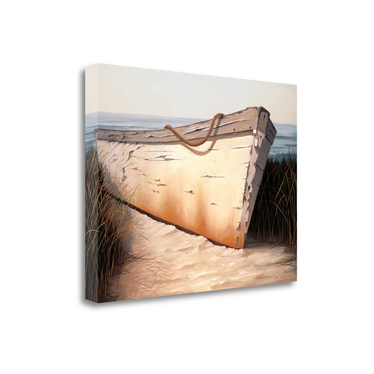 36' Old Fishing Boat On White Sands Giclee Wrap Canvas Wall Art