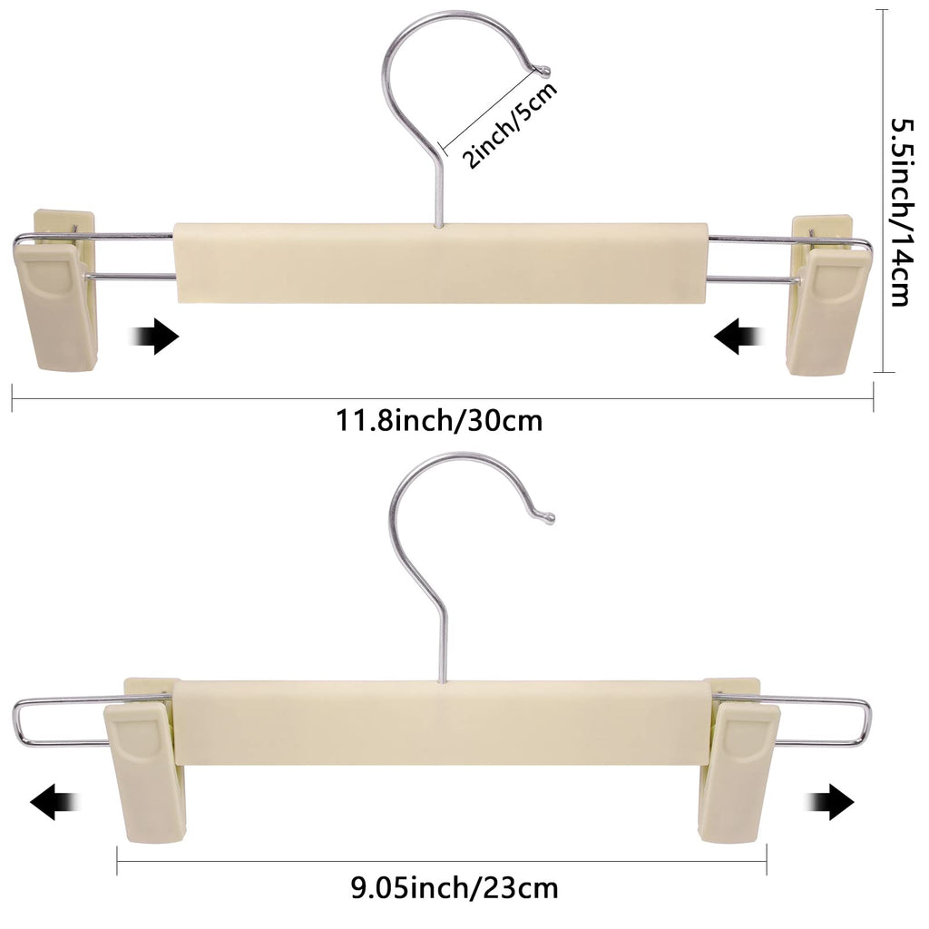 Pants Hangers With Clips Skirt Hangers For Women Plastic Clip Hangers For Pants Clothes Hangers (50Pack, Khaki)