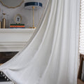 Colorbird Boho Curtains For Bedroom, White Curtains 84 Inches Long, 2 Panels Embroidered Darkening Window Treatment For Dining O