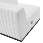 Modway Conjure Modern Channel Tufted Fabric Right Corner Chair In White