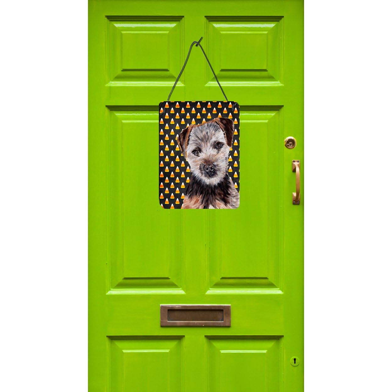 Caroline'S Treasures Sc9663Ds1216 Norfolk Terrier Puppy Candy Corn Halloween Wall Or Door Hanging Prints Aluminum Metal Sign Kit