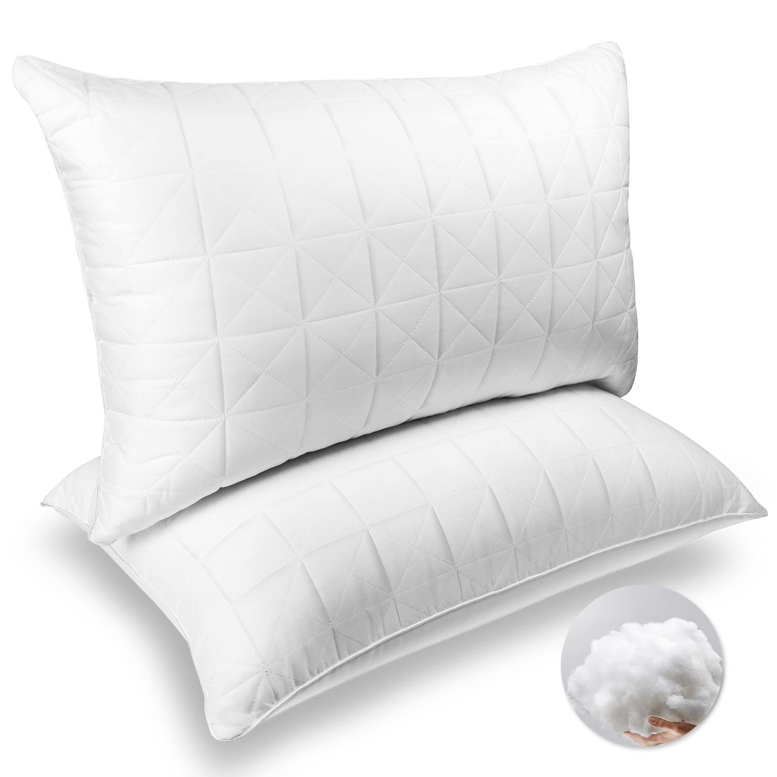 Neipota Bed Pillows Standard Size Set Of 2, Premium Down Alternative Cooling Bedding 20 X 26 White, Sleeping Pillow For Back, St