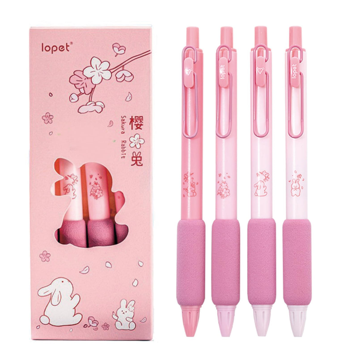 Mozxirz 4 Pcs Gel Ink Pens Retractable Pens Cute Pen 0.5Mm Ballpoint Pen Office School Supplies For Girls Boys Women Men (Pink)