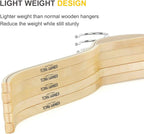 Topia Hanger Slim Natural Wood Hangers With Extra Soft Non-Slip Rubber Grips, 30-Pack High-Grade Fashion Hanger No Shoulder Bump