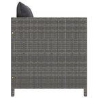 vidaXL Outdoor Patio Sofa with Removable Cushions | Gray Poly Rattan Lounge Sofa | Modular Design for Personalized Configuration | Durable and Comfortable