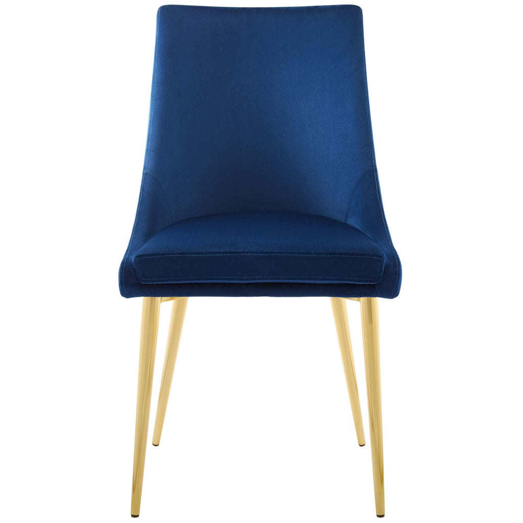 Modway Viscount Modern Accent Performance Velvet Dining Chair, Navy