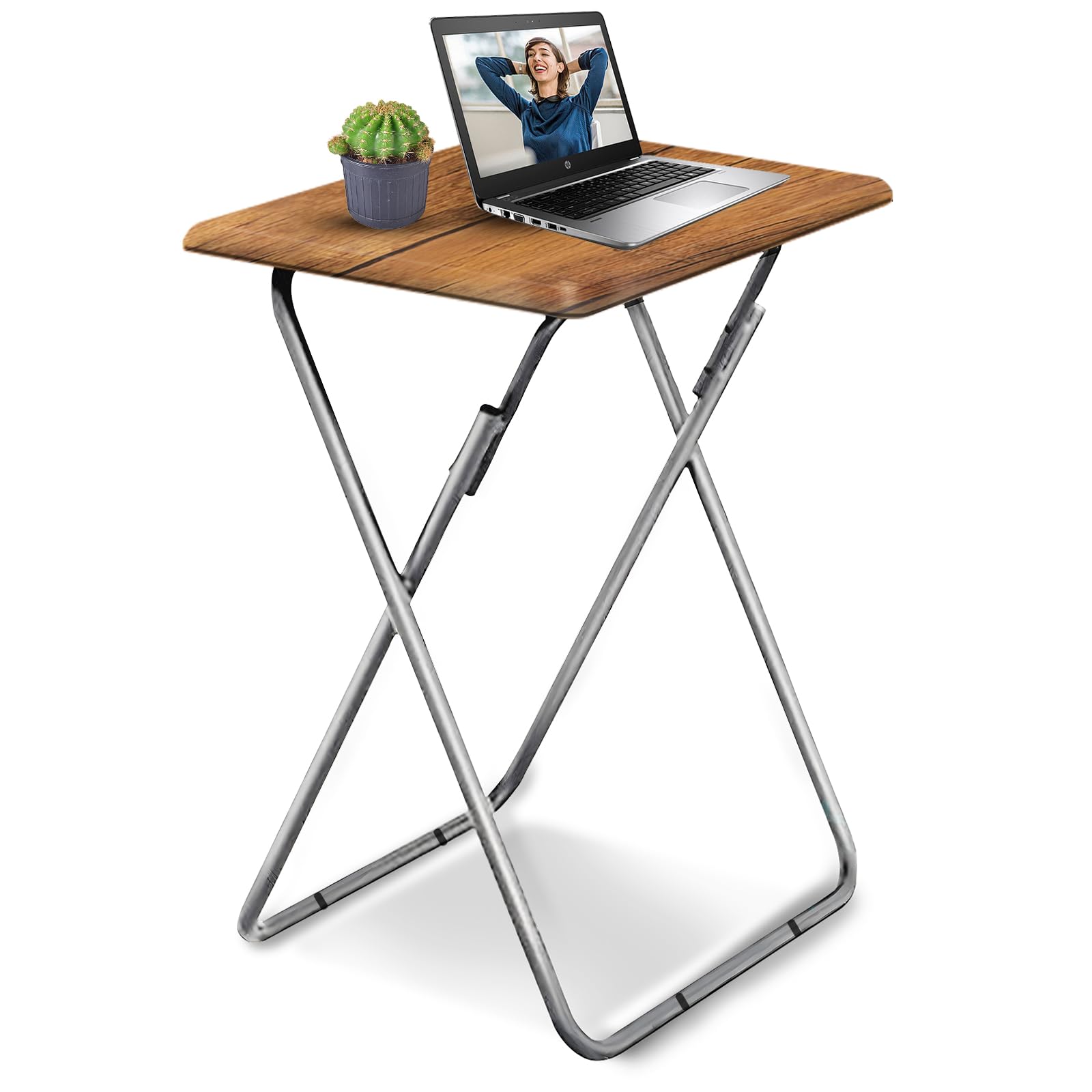 Tv Trays Folding Tv Table, Dinner Table for Eating with Sturdy Metal Frame, Small Foldable Snack Trays Table for Living Room, Co