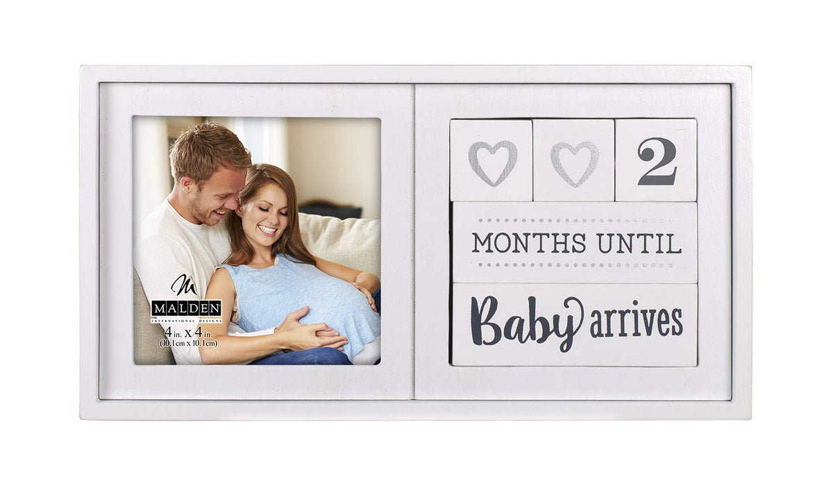 Malden International Designs 3448-44 Baby Countdown Blocks, 9.75    (W) x 5    (H) x 1.5    (D), White