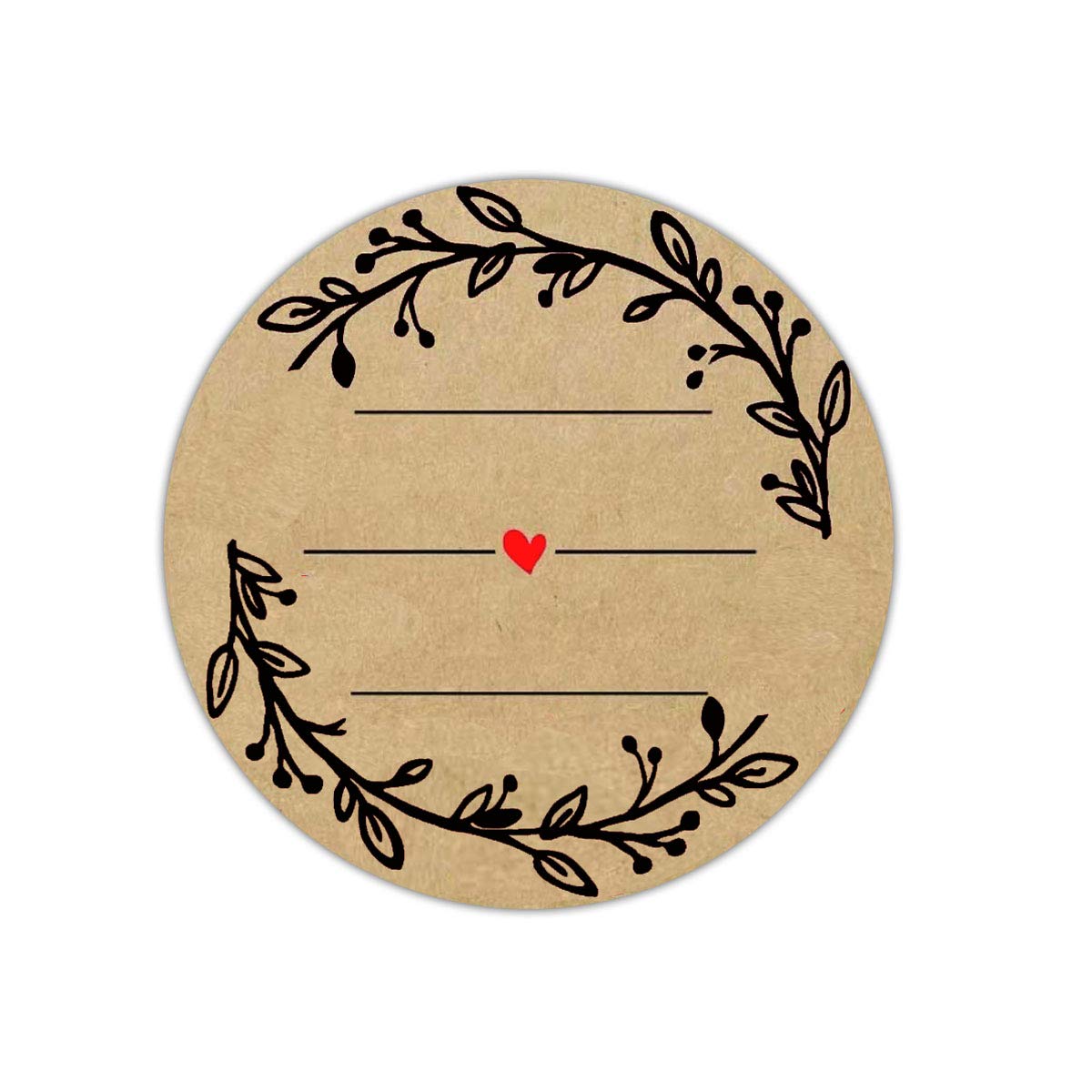 Remarkable 2 Inch Kraft Canning Jar Stickers With 3 Lines For Writing , Self Adhesive Round Canning Labels For Canning Jar, Stor
