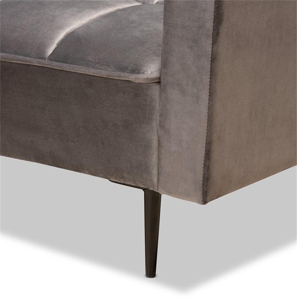 Baxton Studio Galena Black Finished Sectional Sofa with Left Facing Chaise