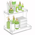 NPPLUS Bathroom Countertop Organizer, 2-Tier Clear Acrylic Counter Storage Shelf for Bathroom Counter Organizer, Clear Makeup St