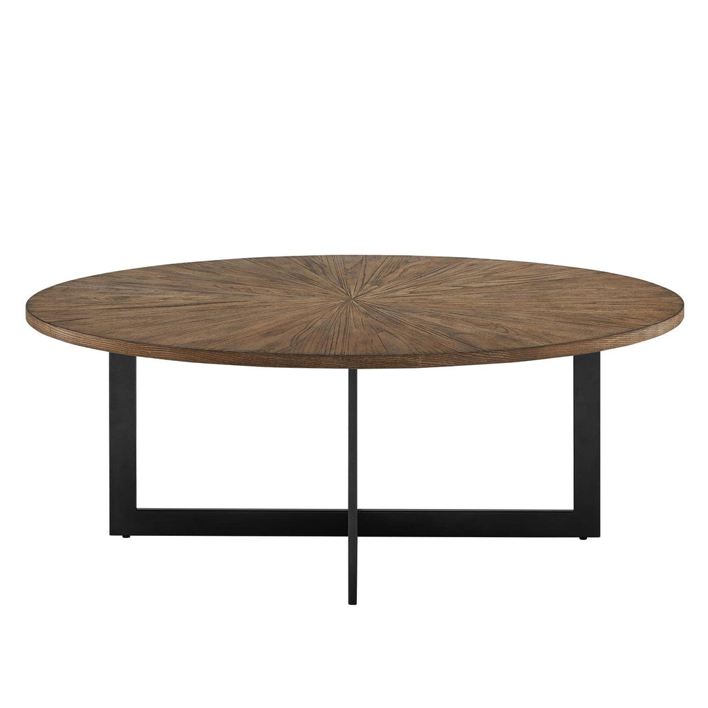 Steve Silver Furniture Colton 3-Piece Set, 48" W Cocktail Table w/Two 24" H End Tables, Living Room, Iron Base, 3mm Table Top, Occasional Set, 16" D x 30" W x 40" H, Black, Brown